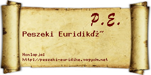 Peszeki Euridiké névjegykártya